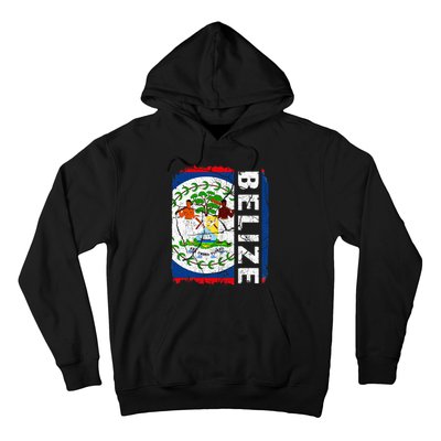 Vintage Belizean Flag Belize Pride Roots Heritage Hoodie