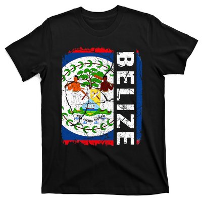 Vintage Belizean Flag Belize Pride Roots Heritage T-Shirt