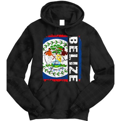 Vintage Belizean Flag Belize Pride Roots Heritage Tie Dye Hoodie