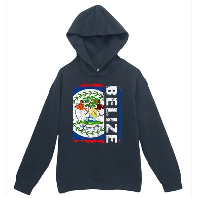 Vintage Belizean Flag Belize Pride Roots Heritage Urban Pullover Hoodie