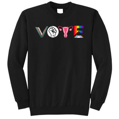 Vote Books Fist Ovaries Lgtbq Angry Uterus Sweatshirt