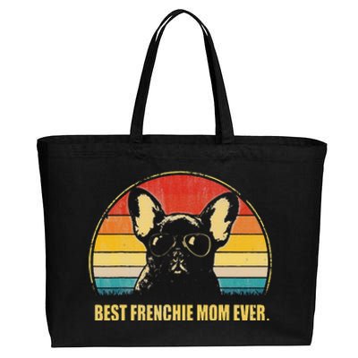 Vintage Best Frenchie Mom Ever Dog Lover For Mother's Day Cotton Canvas Jumbo Tote