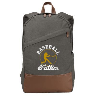 Vintage Baseball Father Baseball Lover Fathers Day Gift Cotton Canvas Backpack