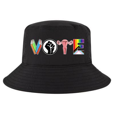 Vote Books, Fist, Ovaries, LGTBQ Cool Comfort Performance Bucket Hat