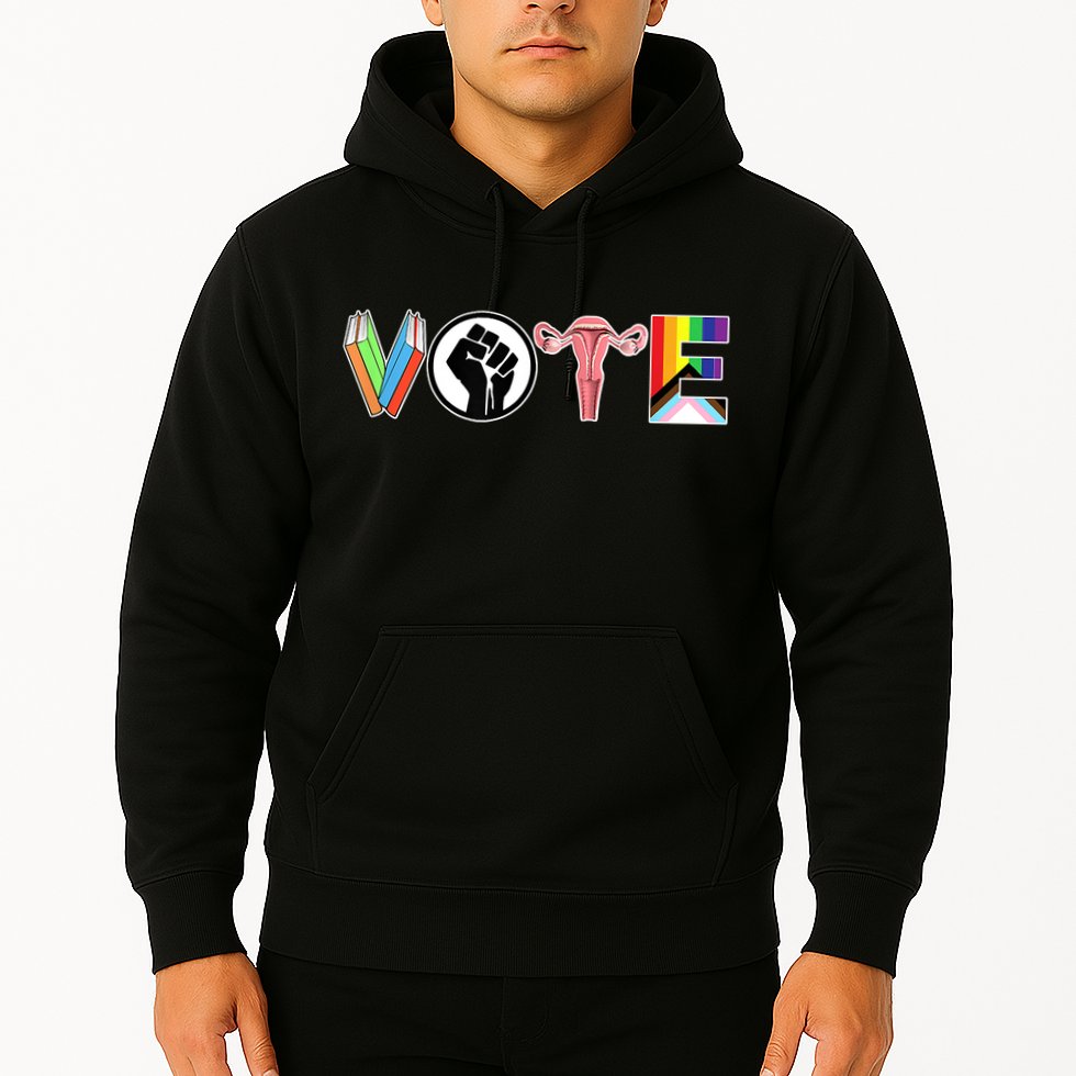 Vote Books, Fist, Ovaries, LGTBQ Hoodie