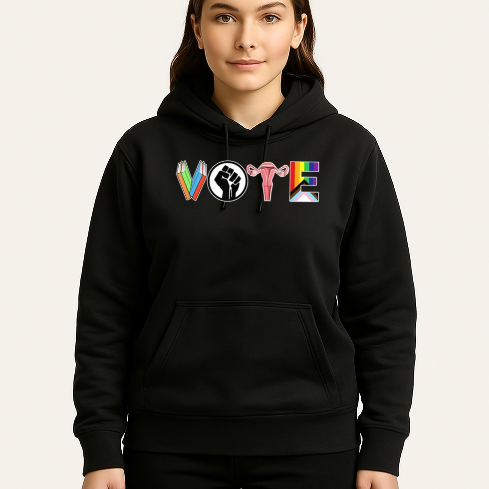 Vote Books, Fist, Ovaries, LGTBQ Hoodie
