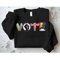 Vote Books, Fist, Ovaries, LGTBQ Sweatshirt