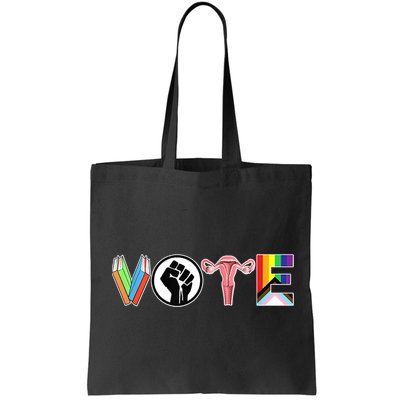 Vote Books, Fist, Ovaries, LGTBQ Bag