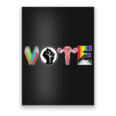Vote Books, Fist, Ovaries, LGTBQ Poster