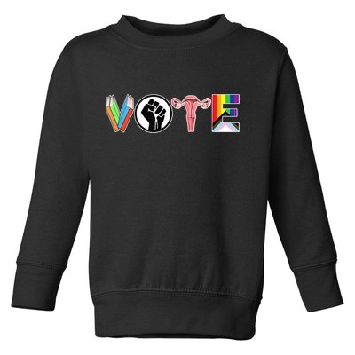 Vote Books, Fist, Ovaries, LGTBQ Toddler Sweatshirt