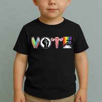 Vote Books, Fist, Ovaries, LGTBQ Toddler T-Shirt