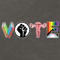 Vote Books, Fist, Ovaries, LGTBQ Cotton Canvas Backpack