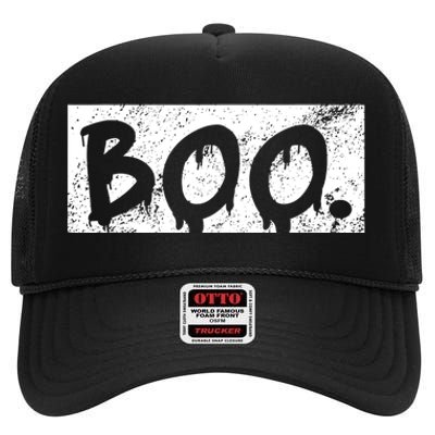 Vintage Boo Funny Lazy Halloween Costumes High Crown Mesh Back Trucker Hat