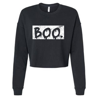 Vintage Boo Funny Lazy Halloween Costumes Cropped Pullover Crew