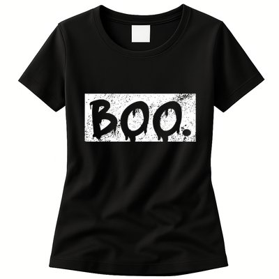 Vintage Boo Funny Lazy Halloween Costumes Womens T-Shirt