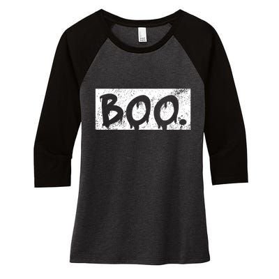 Vintage Boo Funny Lazy Halloween Costumes Women's Tri-Blend 3/4-Sleeve Raglan Shirt