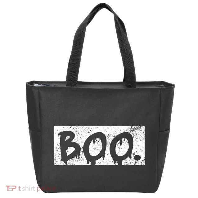 Vintage Boo Funny Lazy Halloween Costumes Zip Tote Bag