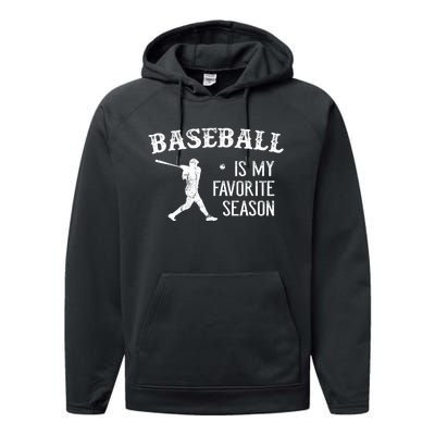 Vintage Baseball Favorite Season Performance Fleece Hoodie