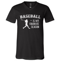 Vintage Baseball Favorite Season V-Neck T-Shirt