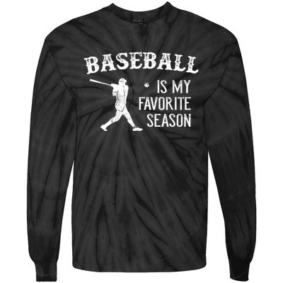 Vintage Baseball Favorite Season Tie-Dye Long Sleeve Shirt