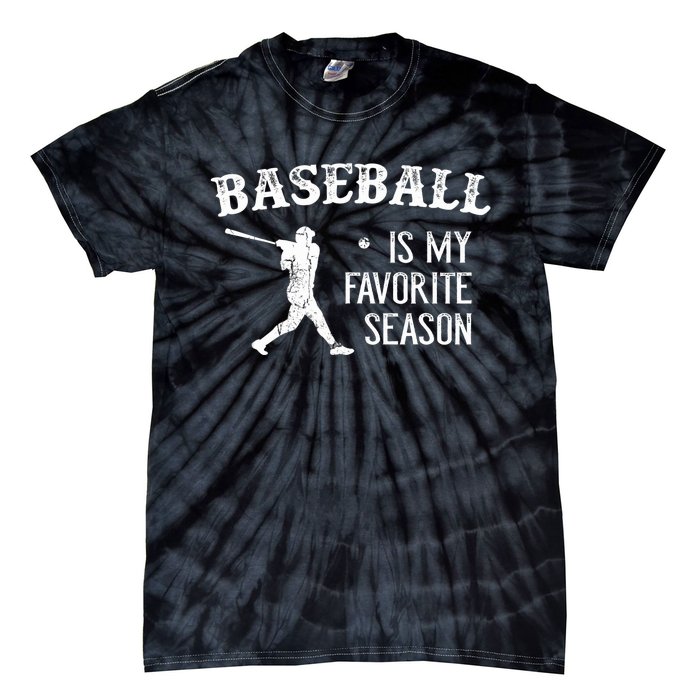 Vintage Baseball Favorite Season Tie-Dye T-Shirt