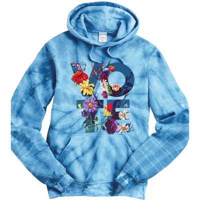 Vote Blue Floral Flower Democrat Kamala 2024 Tie Dye Hoodie