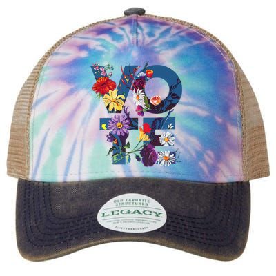 Vote Blue Floral Flower Democrat Kamala 2024 Legacy Tie Dye Trucker Hat