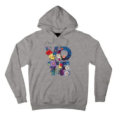 Vote Blue Floral Flower Democrat Kamala 2024 Tall Hoodie