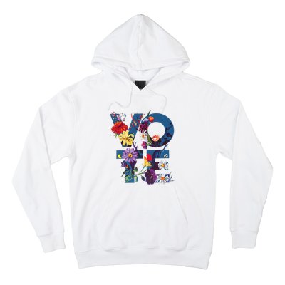 Vote Blue Floral Flower Democrat Kamala 2024 Hoodie