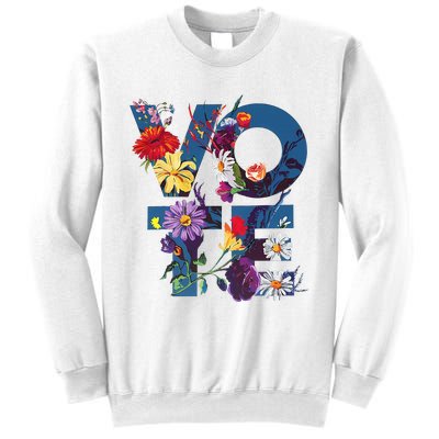 Vote Blue Floral Flower Democrat Kamala 2024 Sweatshirt