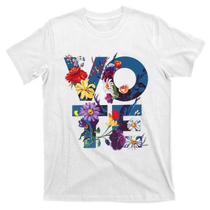 Vote Blue Floral Flower Democrat Kamala 2024 T-Shirt