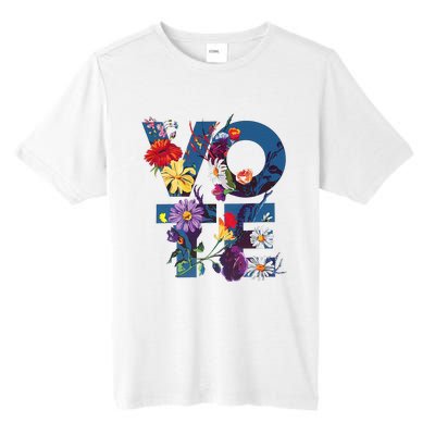 Vote Blue Floral Flower Democrat Kamala 2024 Tall Fusion ChromaSoft Performance T-Shirt