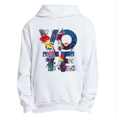 Vote Blue Floral Flower Democrat Kamala 2024 Urban Pullover Hoodie