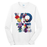 Vote Blue Floral Flower Democrat Kamala 2024 Tall Long Sleeve T-Shirt