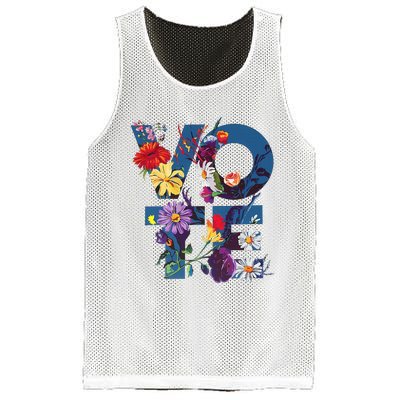 Vote Blue Floral Flower Democrat Kamala 2024 Mesh Reversible Basketball Jersey Tank