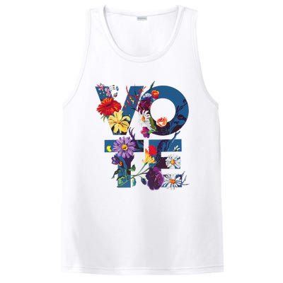 Vote Blue Floral Flower Democrat Kamala 2024 PosiCharge Competitor Tank