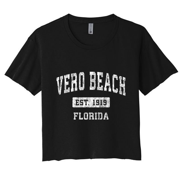 Vero Beach Florida Fl Vintage Established Sports Design Design Crop Top