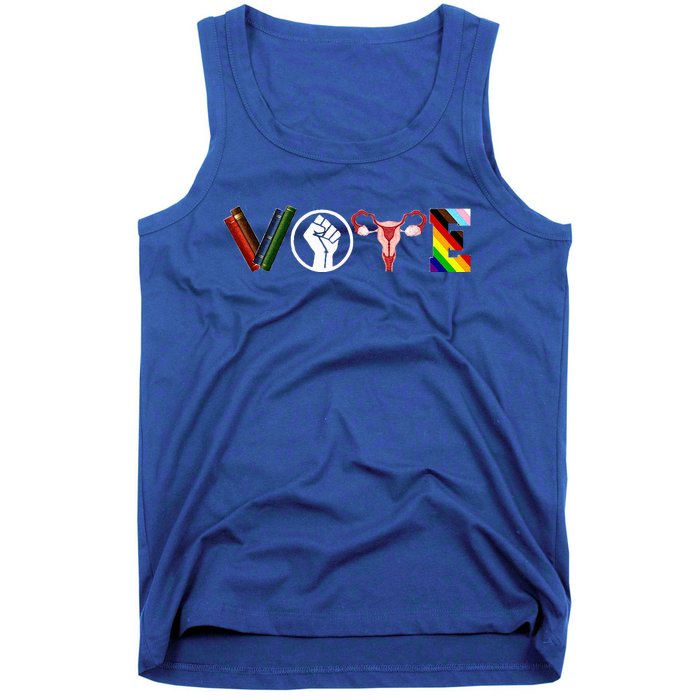 Vote Books Fist Ovaries L.G.B.T.Q Tank Top