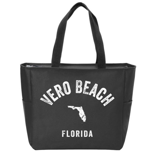 Vero Beach Florida Fl Vintage 70s Athletic Sports Design Zip Tote Bag