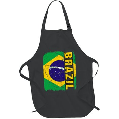 Vintage Brazilian Flag Brazil Pride Roots Heritage Gift Apron