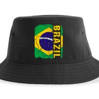 Vintage Brazilian Flag Brazil Pride Roots Heritage Gift Sustainable Bucket Hat