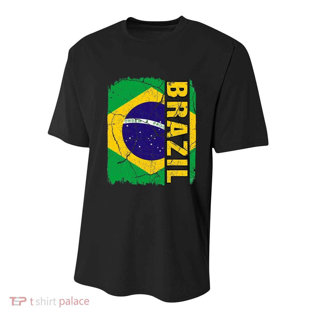 Vintage Brazilian Flag Brazil Pride Roots Heritage Gift Youth Performance Sprint T-Shirt
