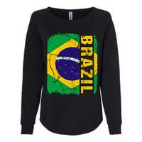 Vintage Brazilian Flag Brazil Pride Roots Heritage Gift Womens California Wash Sweatshirt