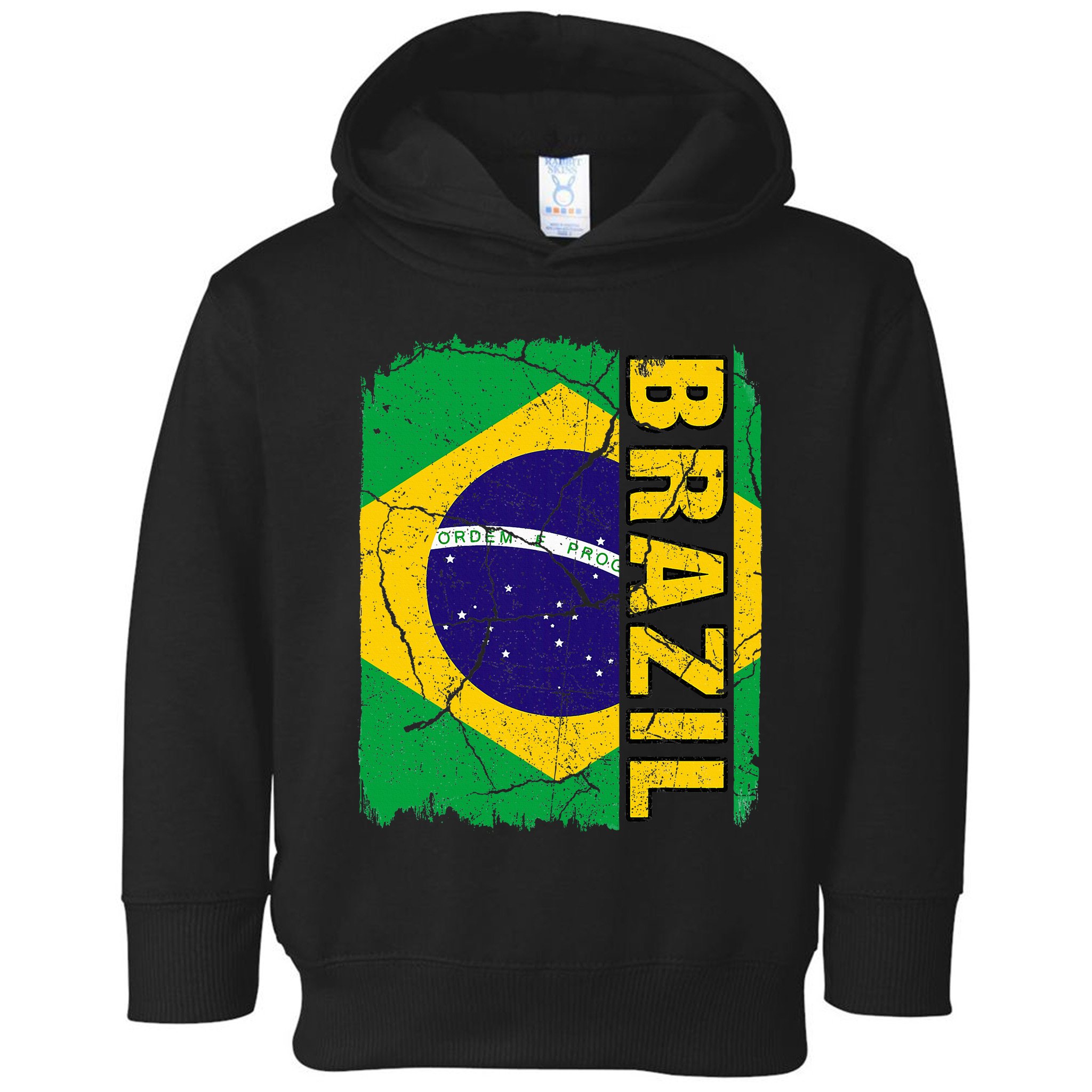 Vintage Brazilian Flag Brazil Pride Roots Heritage Gift Toddler Hoodie