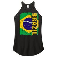 Vintage Brazilian Flag Brazil Pride Roots Heritage Gift Women's Perfect Tri Rocker Tank