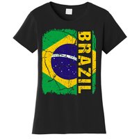 Vintage Brazilian Flag Brazil Pride Roots Heritage Gift Women's T-Shirt