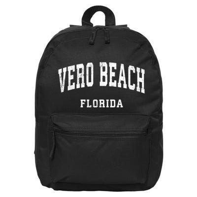 Vero Beach Florida Fl Vintage Athletic Sports Design 16 in Basic Backpack