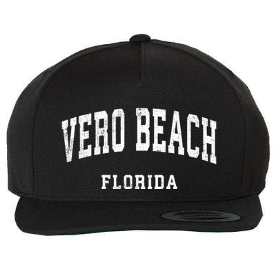 Vero Beach Florida Fl Vintage Athletic Sports Design Wool Snapback Cap