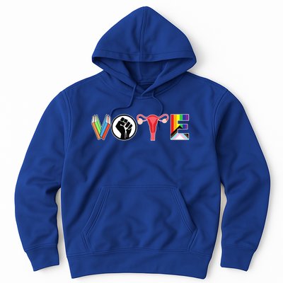 Vote Books Fist Ovaries Lgtbq Hoodie