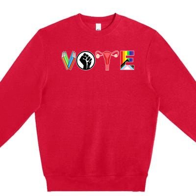 Vote Books Fist Ovaries Lgtbq Premium Crewneck Sweatshirt